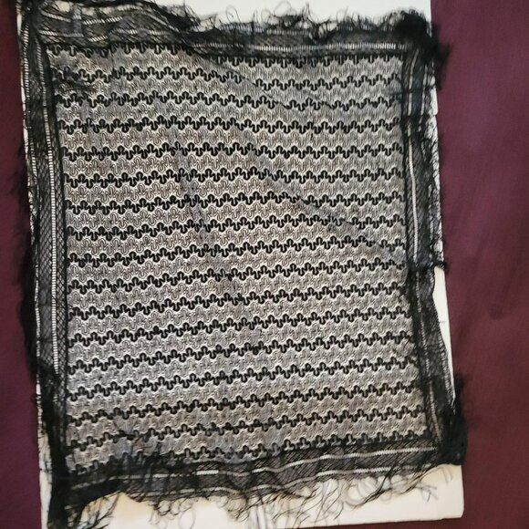 Black Fringe Shawl with sparkles 42x44, Sassy! - Picture 9 of 10